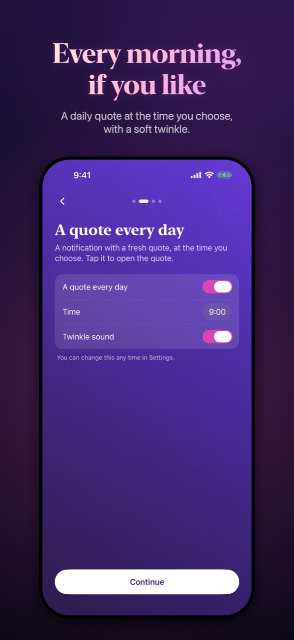 Setting up a daily quote at the time you choose