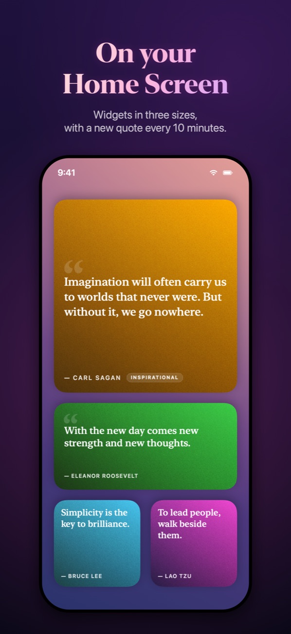 Quotastic widgets on the iPhone Home Screen