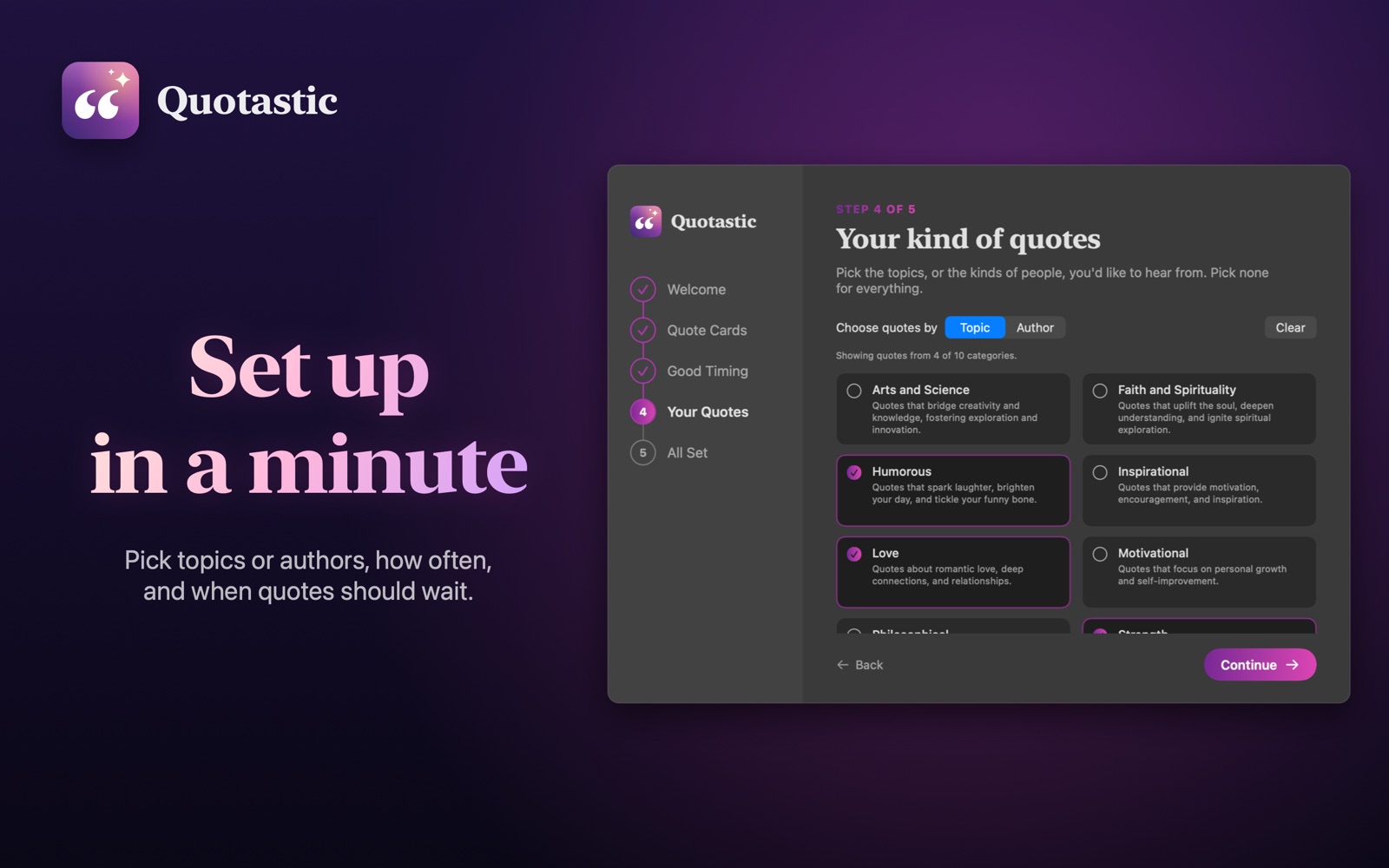 The welcome tour: topics, how often and when to wait